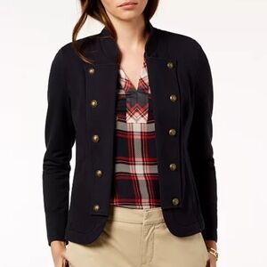 Tommy Hilfiger Women's Navy Military Band Jacket Size Small